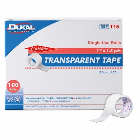Surgical Tape, NonSterile 1 X 1 12 Yds, Transparent, 100PK